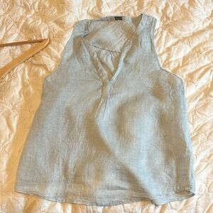 Joie Linen Blue Tank Blouse M
